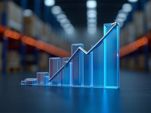 Data visualization showing increased efficiency and reduced logistics costs