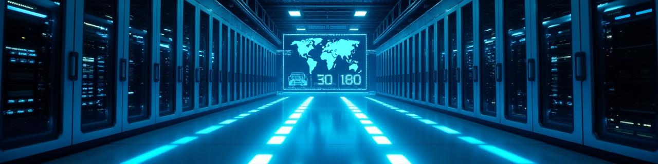 Secure digital server architecture representing freight shipping privacy encryption.