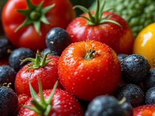 Fresh organic fruits and vegetables