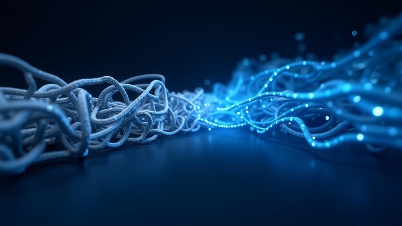 Abstract visualization of a resilient and organized supply chain network