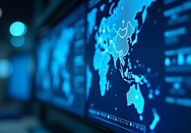 Modern logistics command center monitoring freight movements